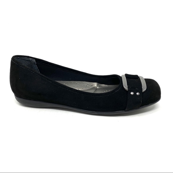 Trotters Shoes - Trotters Sizzle Signature Black Suede flats NARROW